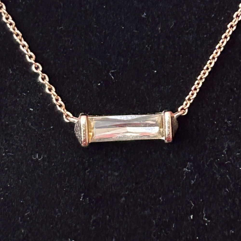 Kendra Scott Rufus Gold Necklace with Clear Pendant